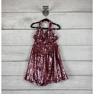 Bardot Junior Girl's Pink Azalea Sequin Halter Neck Party Dress Size 12